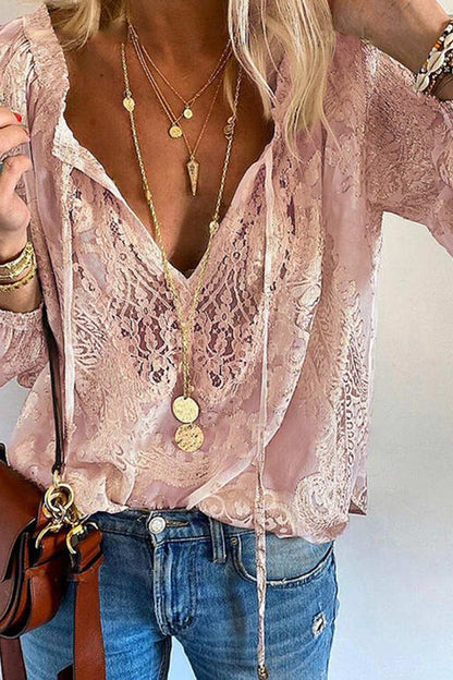 Lace Tie-up Blouse