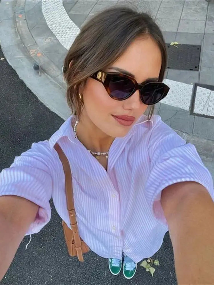 Striped Office Blouse