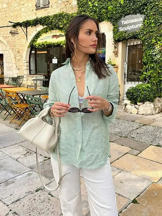 Striped Office Blouse