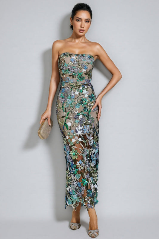 Aisia Sequin Maxi Dress-blue