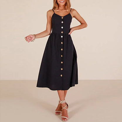 Leisure Fashionable High Backless Midi Dresses