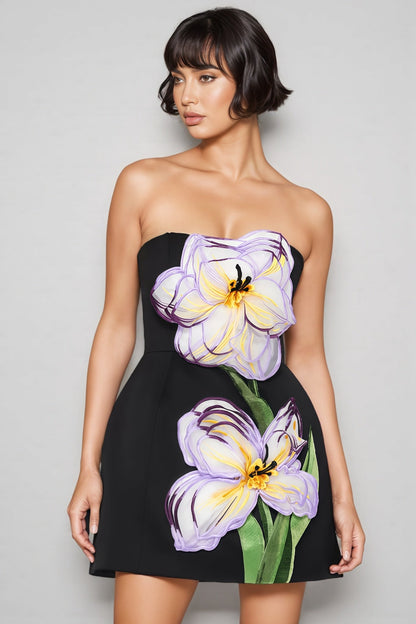 Fennl Black Bustier Mini Dress