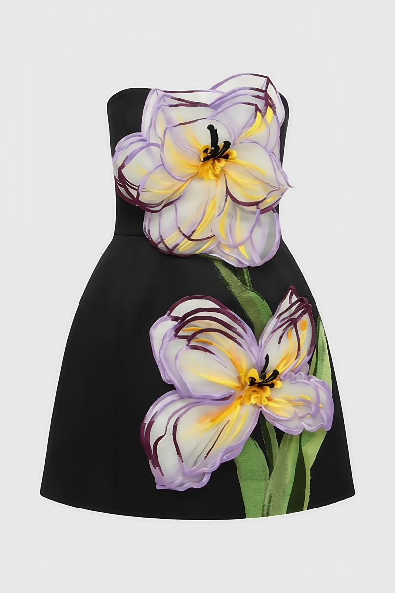 Fennl Black Bustier Mini Dress