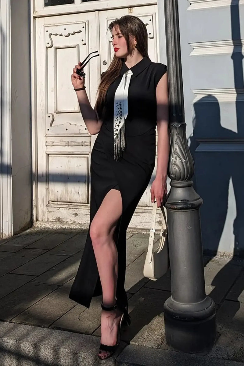 Liberty Sleeveless Maxi Dress-black