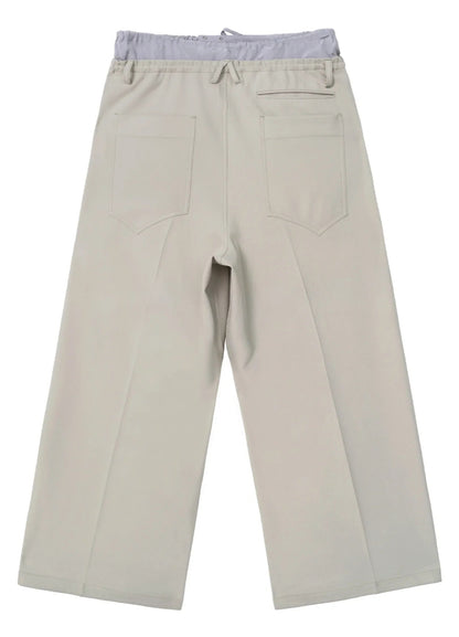 Light Splicing Wide-leg Pants