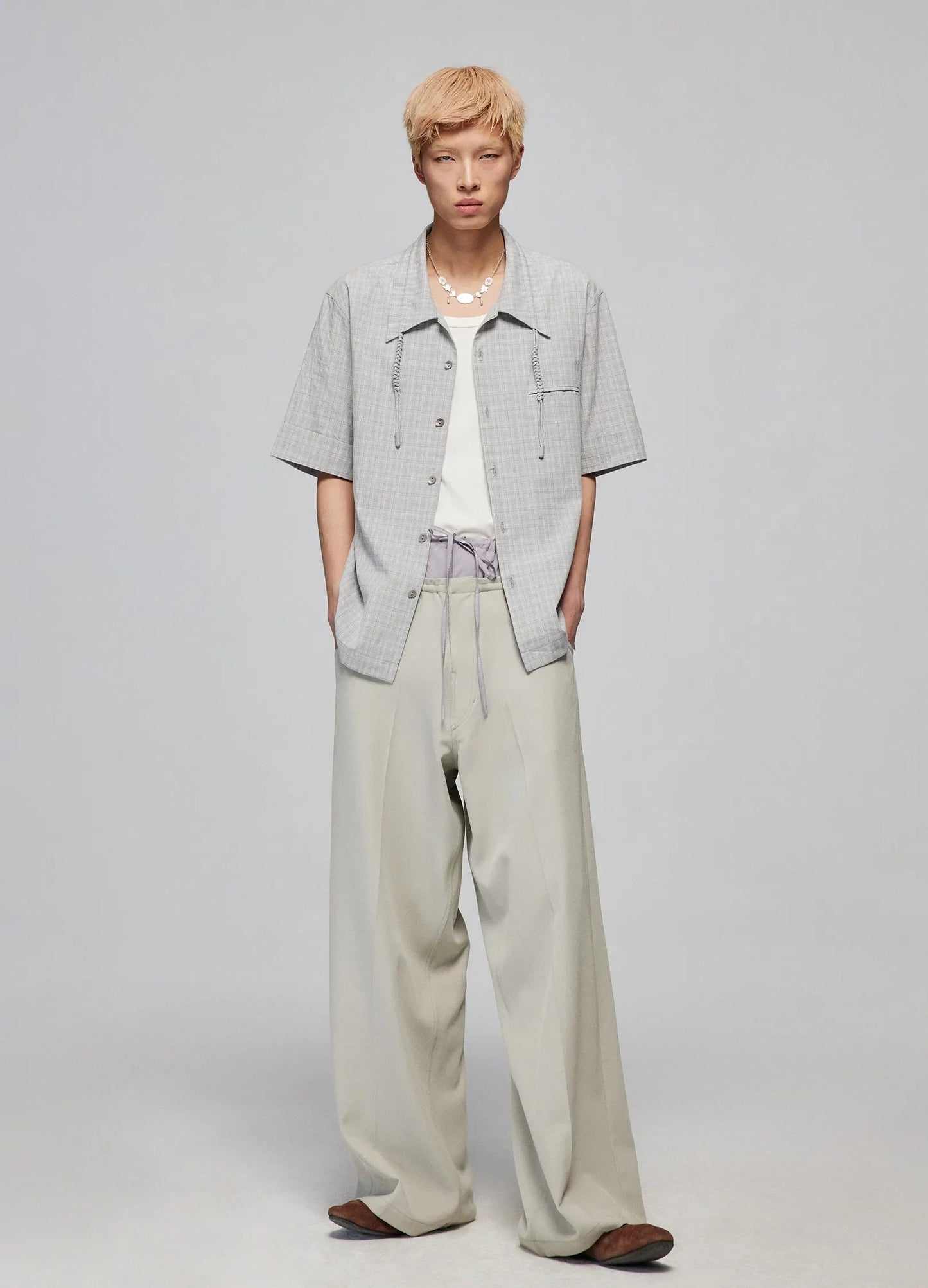 Light Splicing Wide-leg Pants