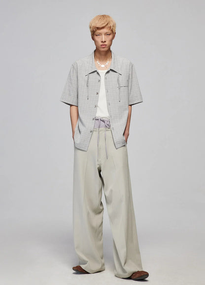 Light Splicing Wide-leg Pants