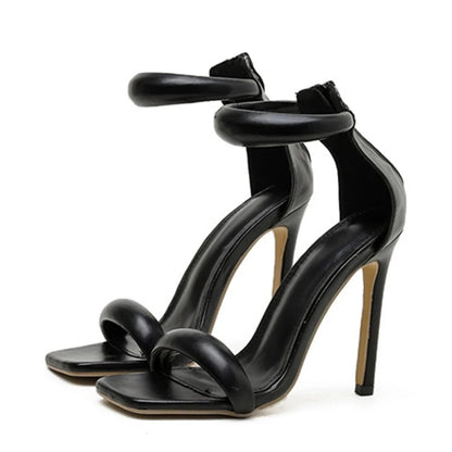 Liyke Cozy Pu Leather Strap Sandals – Golden Wedding Banquet Shoes