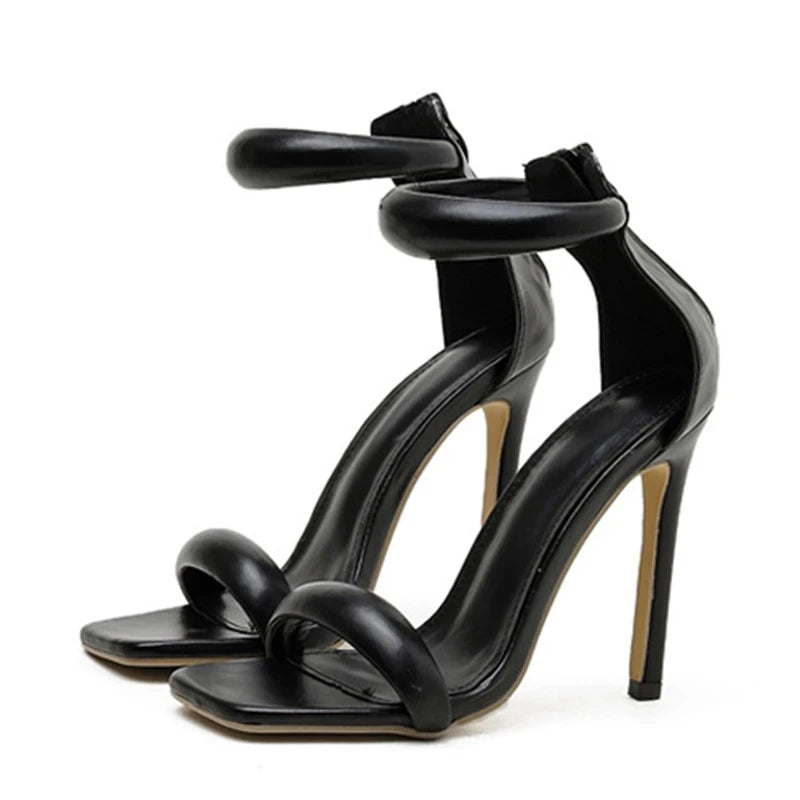 Liyke Cozy Pu Leather Strap Sandals – Golden Wedding Banquet Shoes