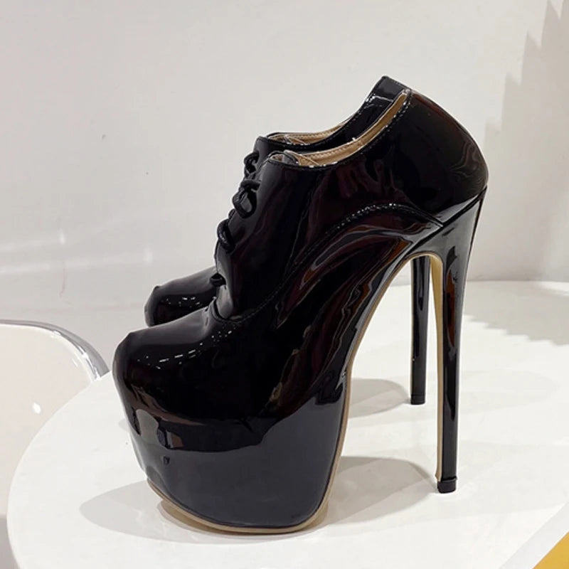 Liyke Spring Autumn Round Toe Extreme High Heels Stripper Pole Dance Shoes Platform Pumps Size 35-42