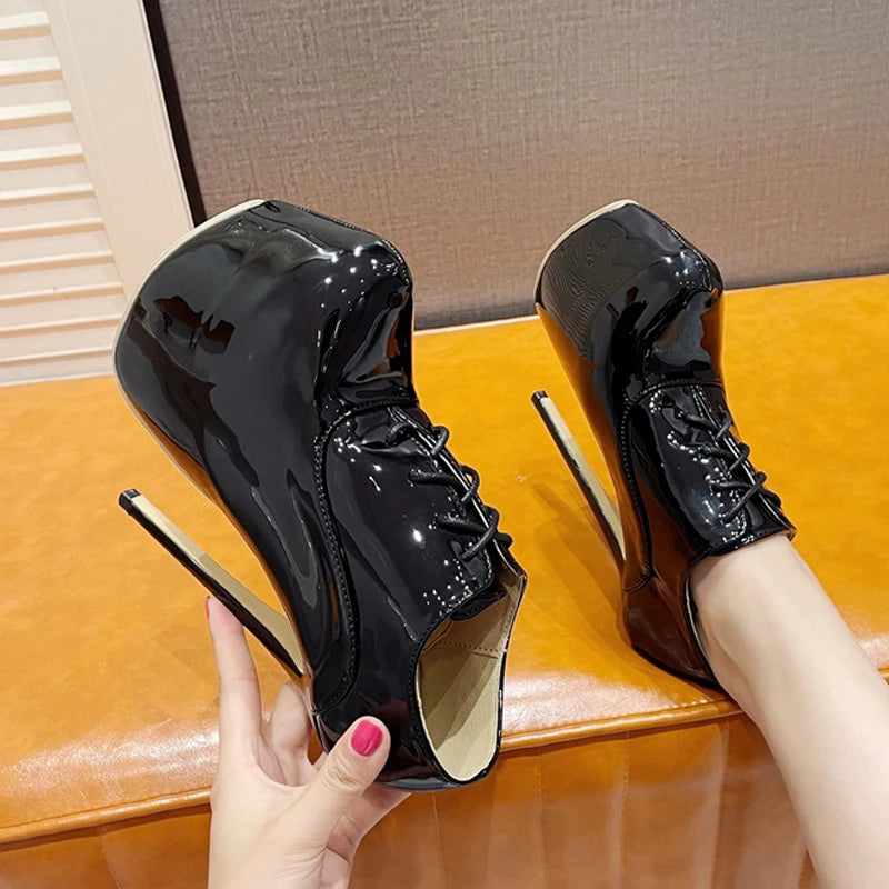 Liyke Spring Autumn Round Toe Extreme High Heels Stripper Pole Dance Shoes Platform Pumps Size 35-42