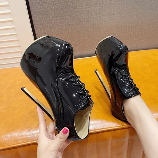 Liyke Spring Autumn Round Toe Extreme High Heels Stripper Pole Dance Shoes Platform Pumps Size 35-42