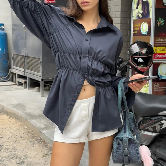 Scrunched Collar Blouse