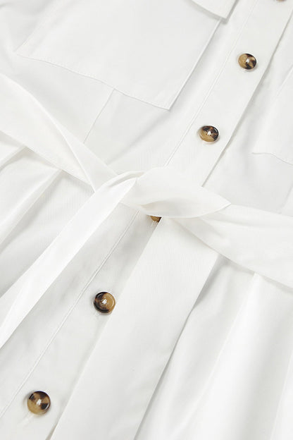 Long Sleeve Tie-up High Waist Cargo Jumpsuits