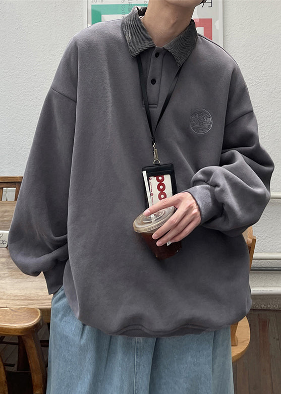 Cotton Sweatshirt Peter Loose Tc027 Spring Pan Button Apricot Collar
