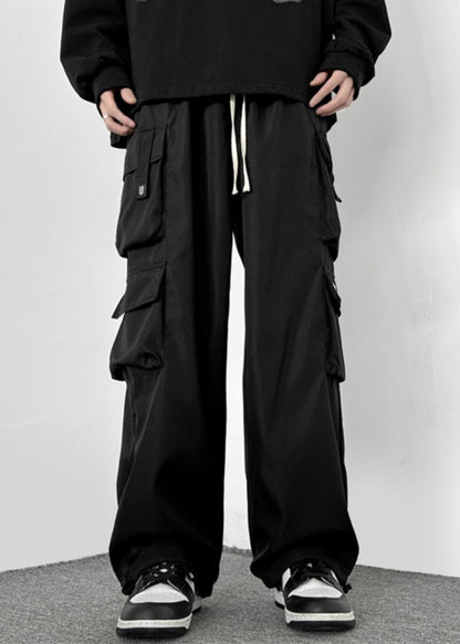 Drawstring Green Cotton Pockets Loose Army Pants