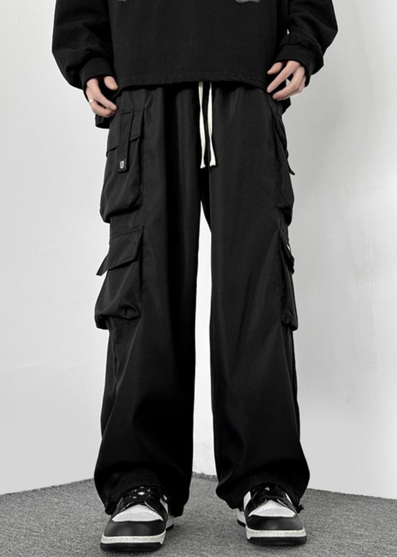Drawstring Green Cotton Pockets Loose Army Pants