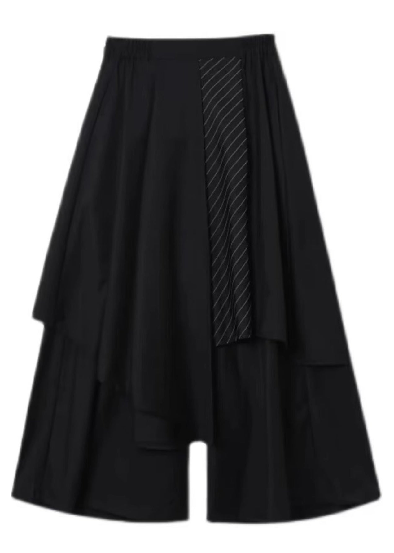 Loose Black Asymmetrical High Waist Wide Leg Pants Summer Tr023