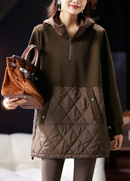 Loose Black Hooded Zippered Patchwork Sweatshirts Spring Ty009