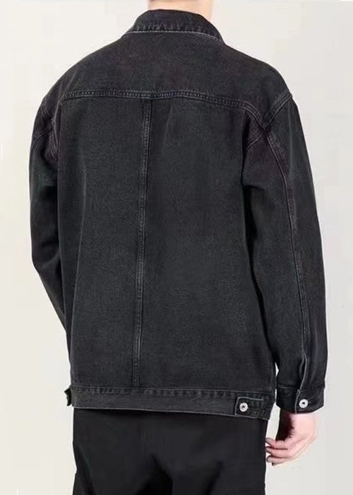 Spring Denim Peter Collar Loose Blue Pockets Coats Pan
