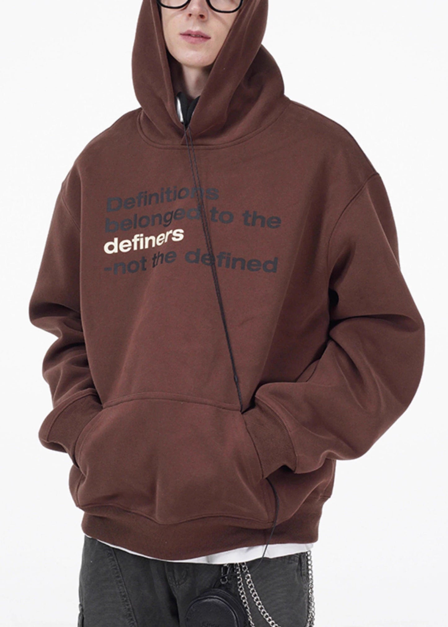 Loose Coffee Letter Pockets Oversized Cotton Sweatshirts Spring Yq027