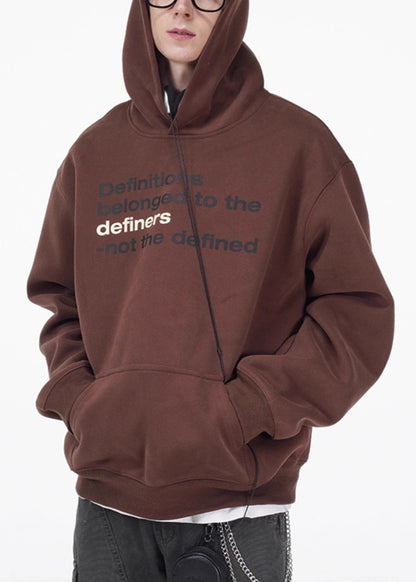 Loose Coffee Letter Pockets Oversized Cotton Sweatshirts Spring Yq027