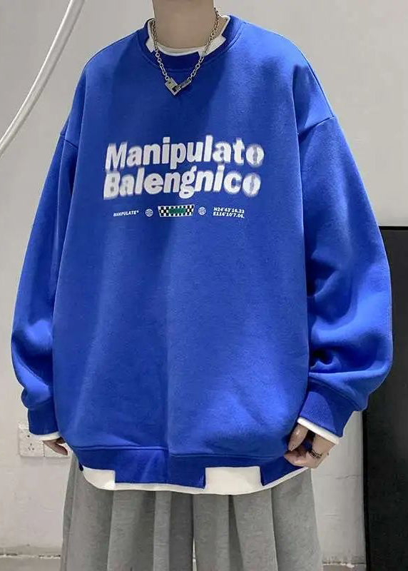 Two Sweatshirt Pieces False Cotton Neck Letter Green Loose O