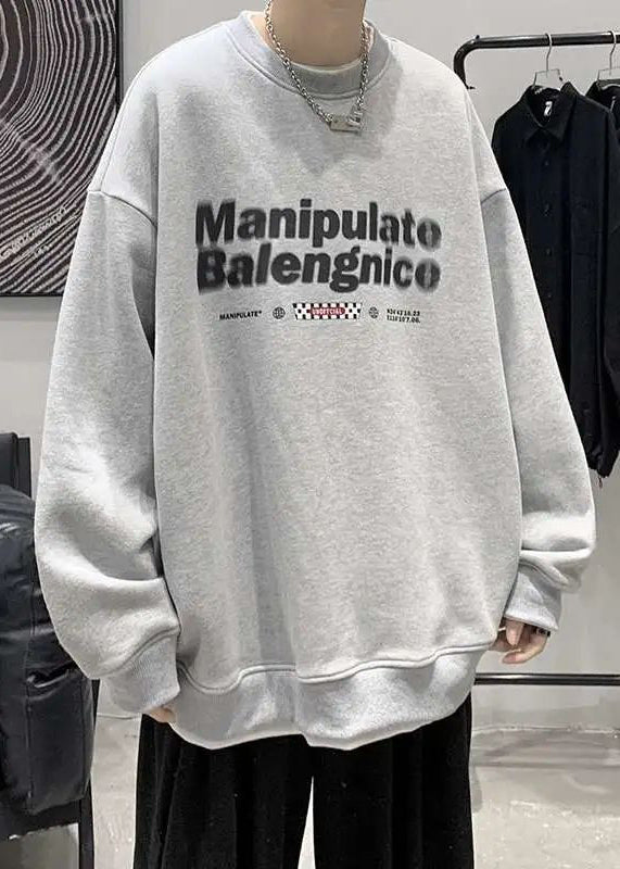 Two Sweatshirt Pieces False Cotton Neck Letter Green Loose O