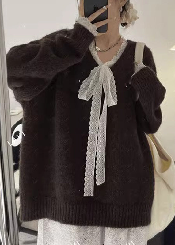 Loose Grey Thick Cozy Cotton Knit Sweaters Winter Rk006