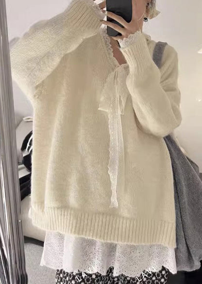 Loose Grey Thick Cozy Cotton Knit Sweaters Winter Rk006