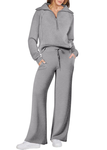Light Cotton Leg and Zip Tops Loose Wide Two Green Up Pants