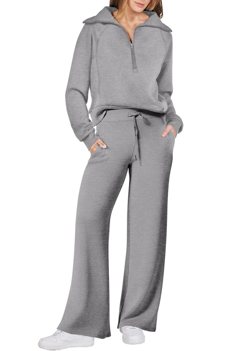 Light Cotton Leg and Zip Tops Loose Wide Two Green Up Pants