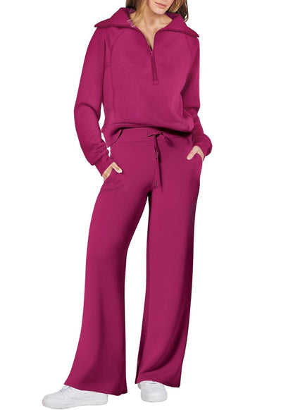 Light Cotton Leg and Zip Tops Loose Wide Two Green Up Pants