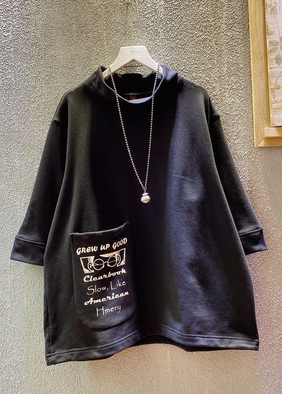 Loose Purple O-neck Graphic Pockets Sweatshirts Summer Bv022