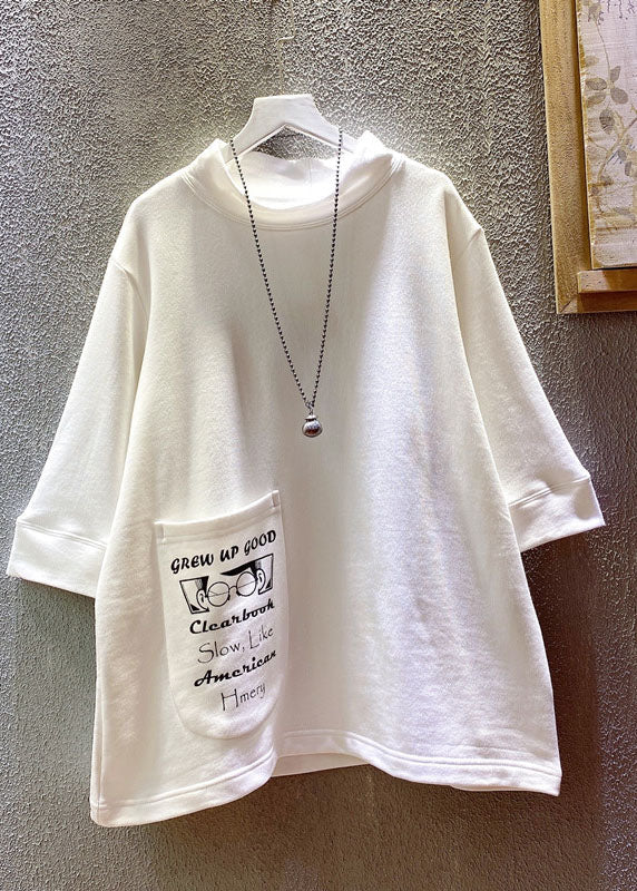 Loose Purple O-neck Graphic Pockets Sweatshirts Summer Bv022