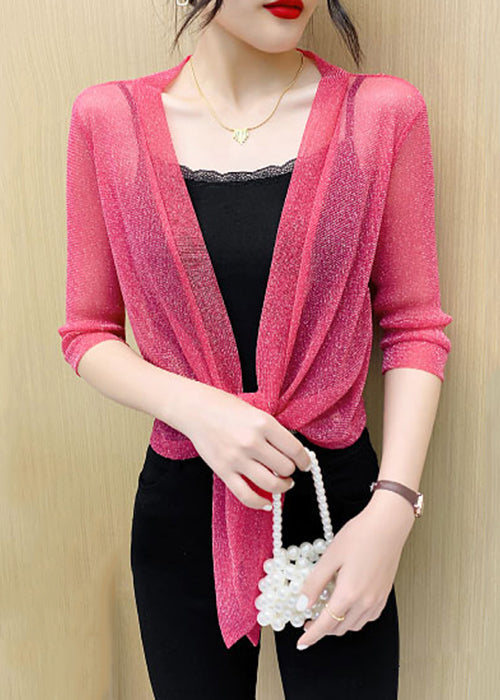 Loose Rose Lace Up Tulle Cardigan Half Sleeve As1022