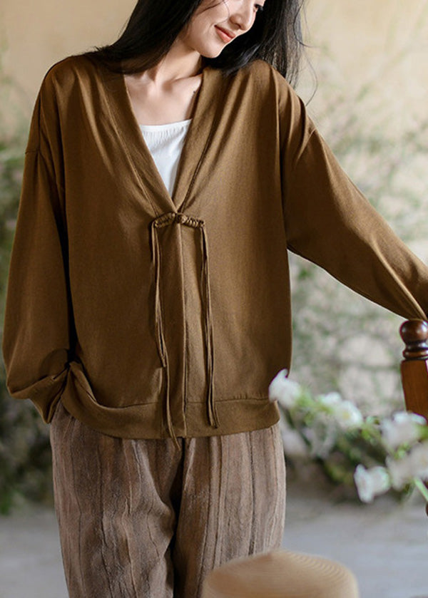 Loose White Tasseled Thin Cotton Loose Coat Long Sleeve Lk016