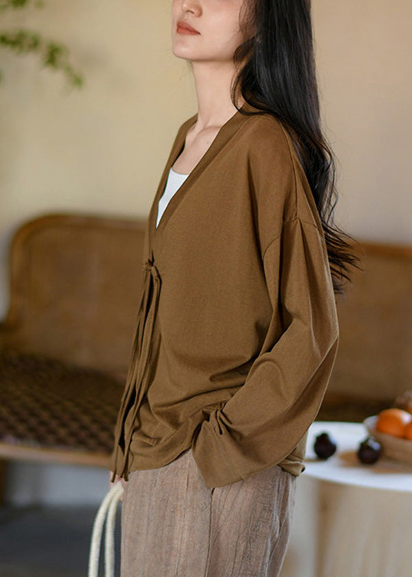 Loose White Tasseled Thin Cotton Loose Coat Long Sleeve Lk016