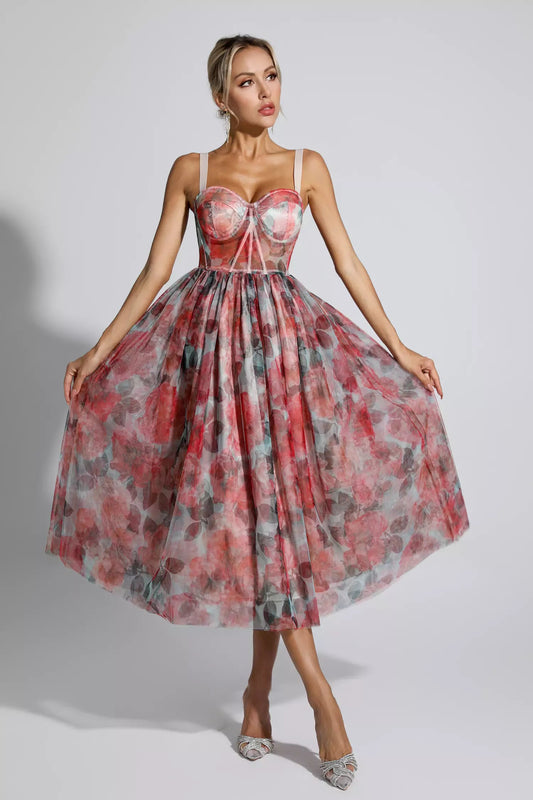 Lyric Red Midi Dress
