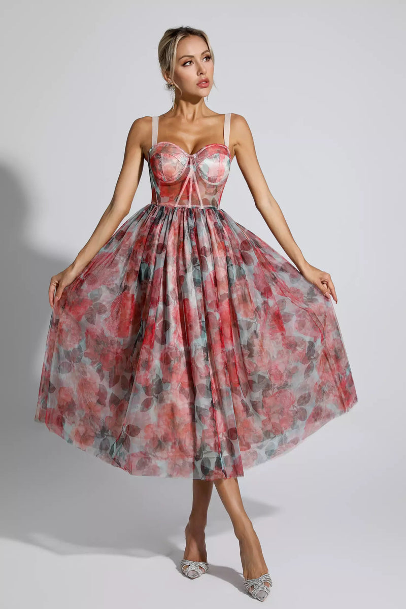 Lyric Red Midi Dress