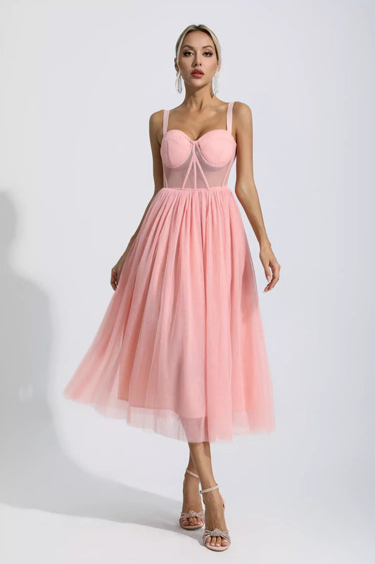 Lyric Pink Midi Dress