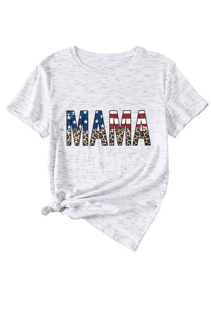 Mama Flag Leopard Print T-shirt