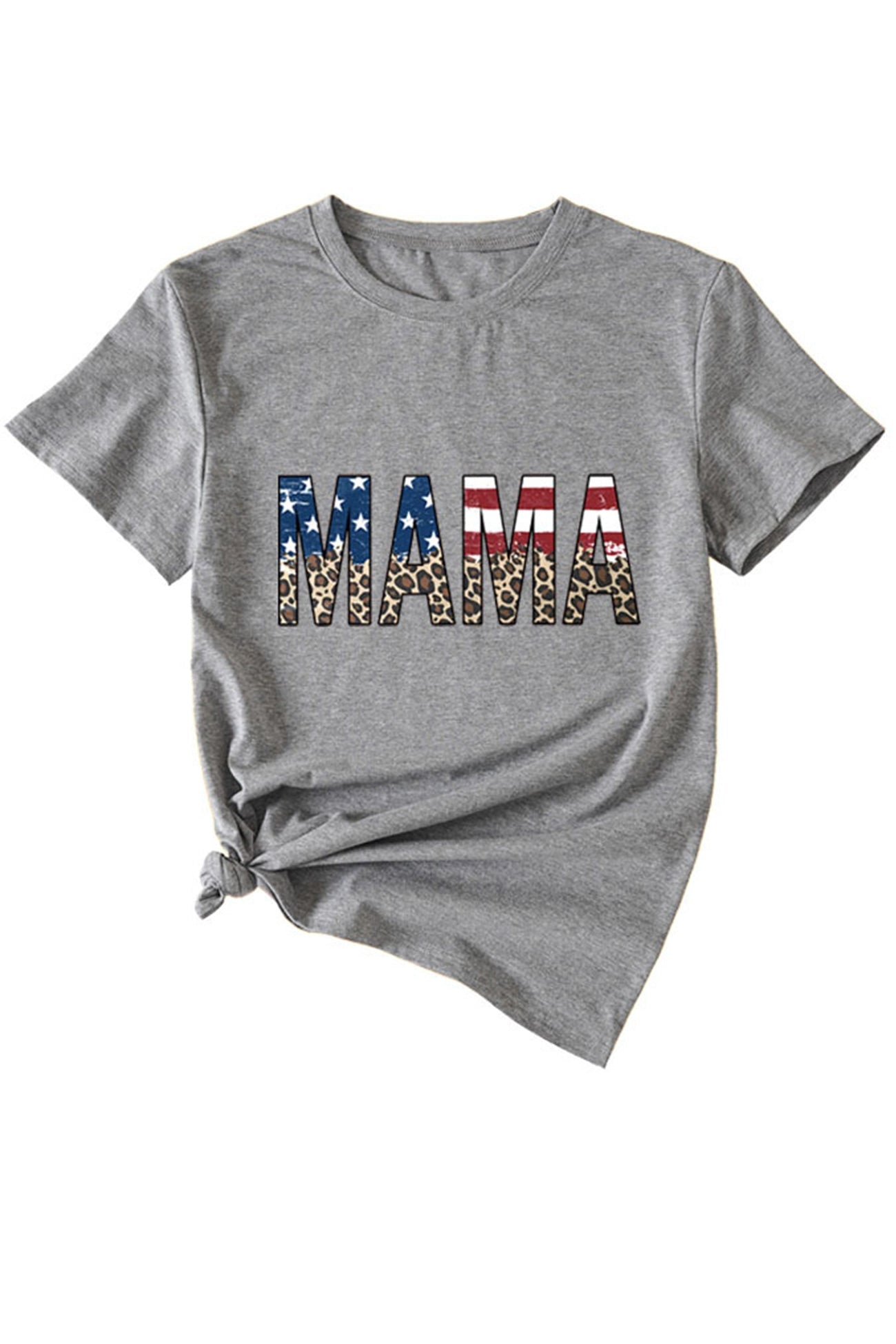 Mama Flag Leopard Print T-shirt