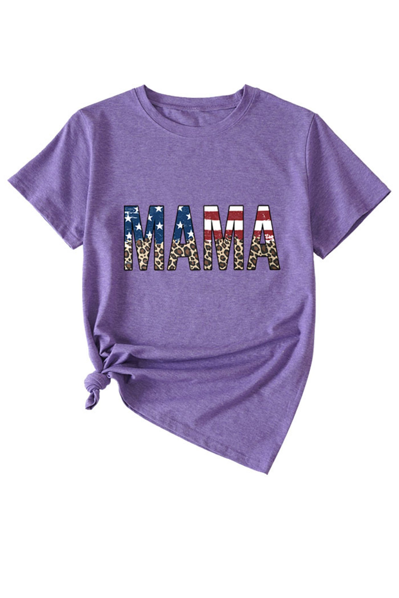 Mama Flag Leopard Print T-shirt