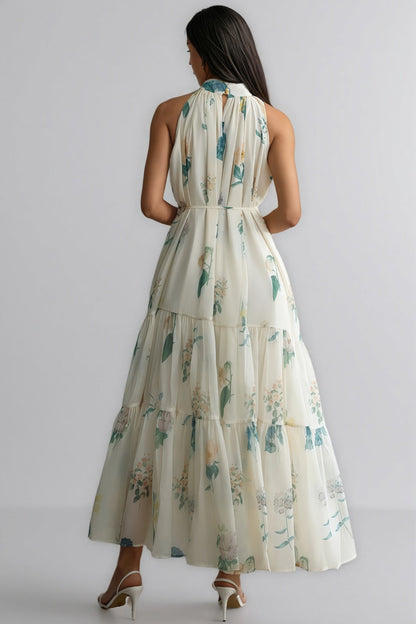 Mikin Print Halter Maxi Dress