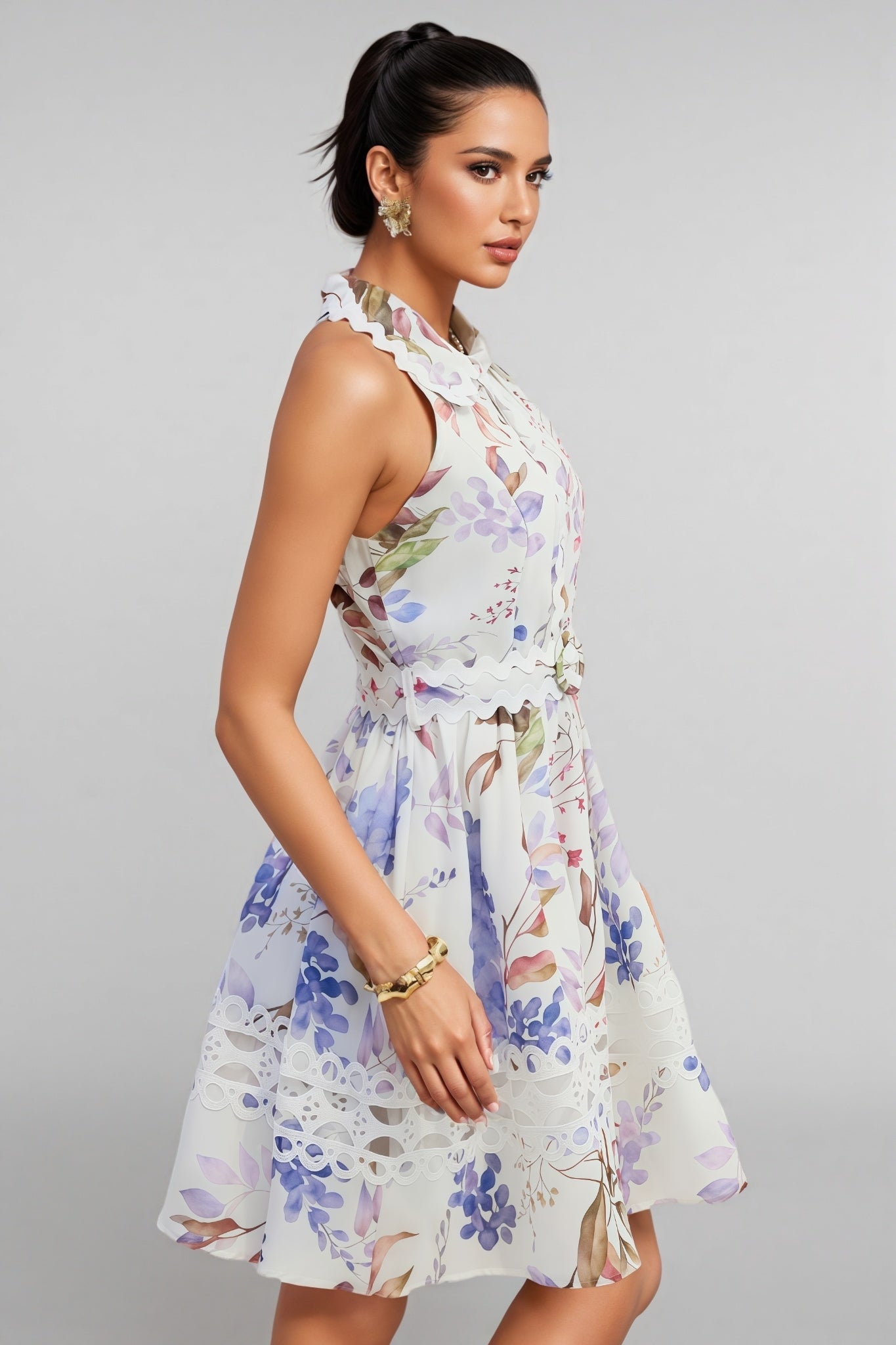 Helena Print Sleeveless Mini Dress