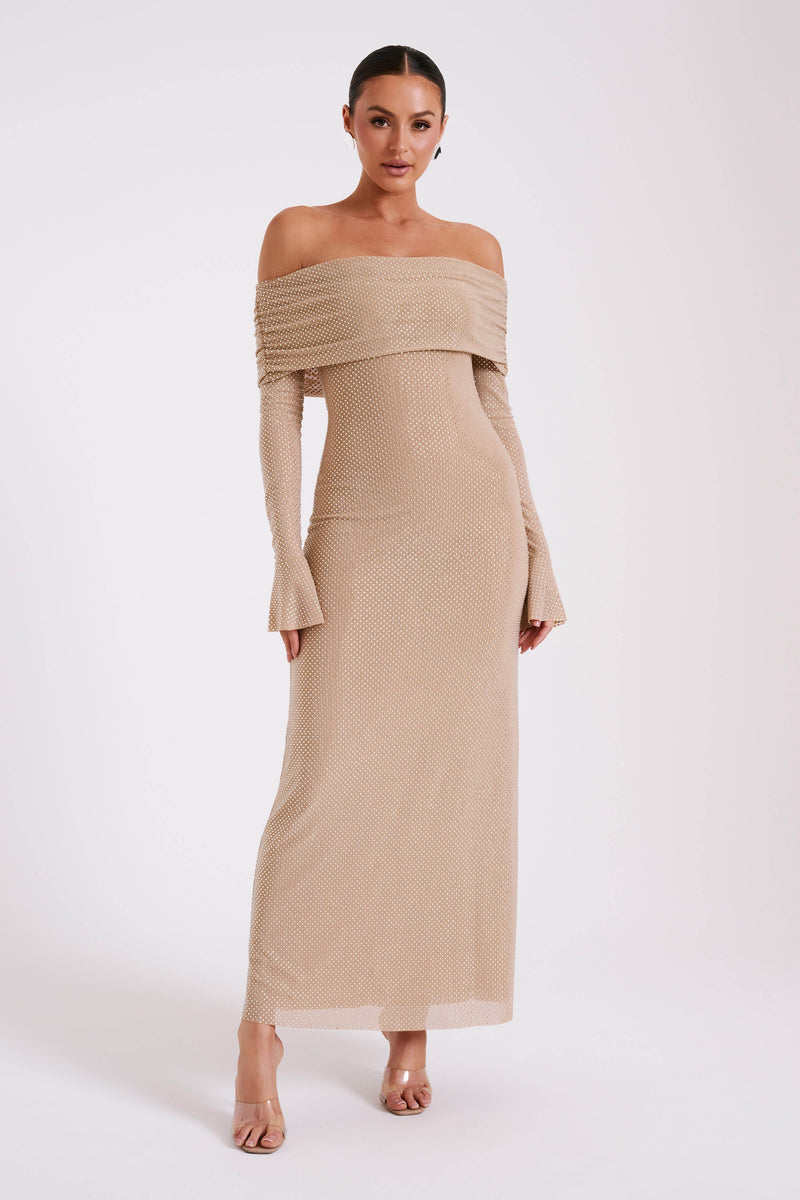 Diamond Maxi Dress Off Shoulder