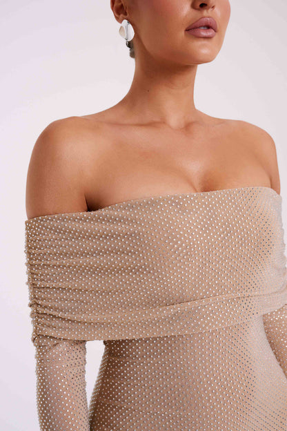 Diamond Maxi Dress Off Shoulder