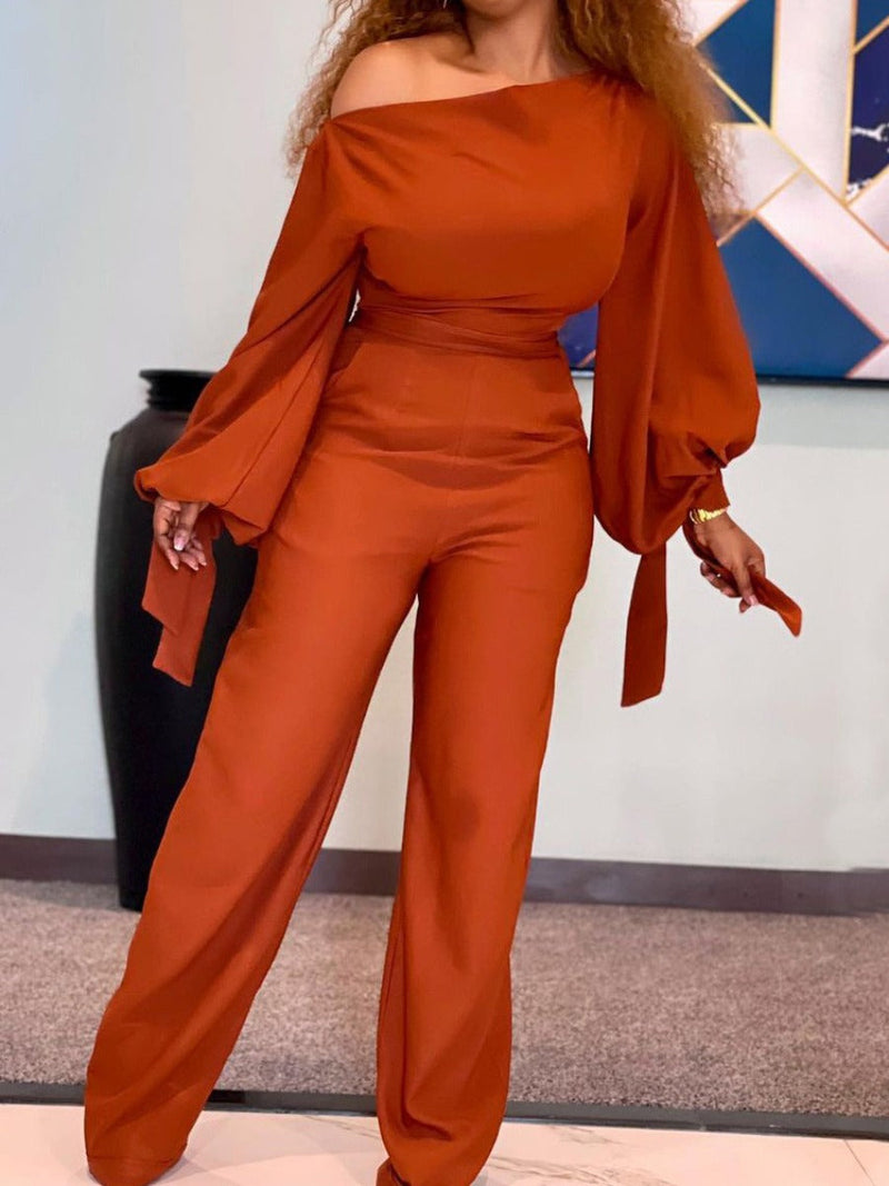 One Shoulder Bandage Design Wide Leg Jumpsuit Bo5047