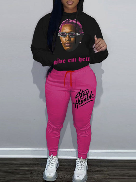 Graffiti Element Figure Two-piece Pants Set At9066